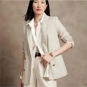 NWT Banana Republic Linen Blend Blazer, Size 12